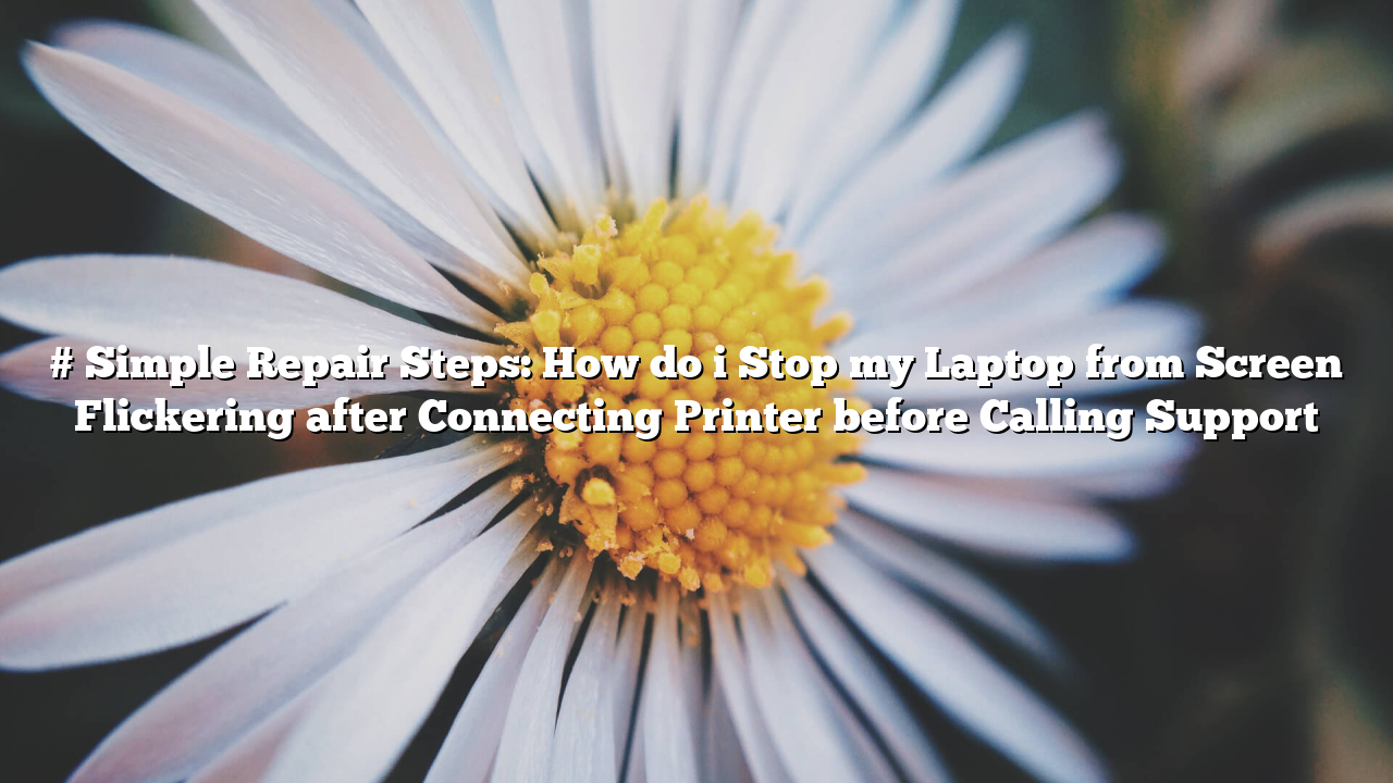# Simple Repair Steps: How do i Stop my Laptop from Screen Flickering after Connecting Printer before Calling Support